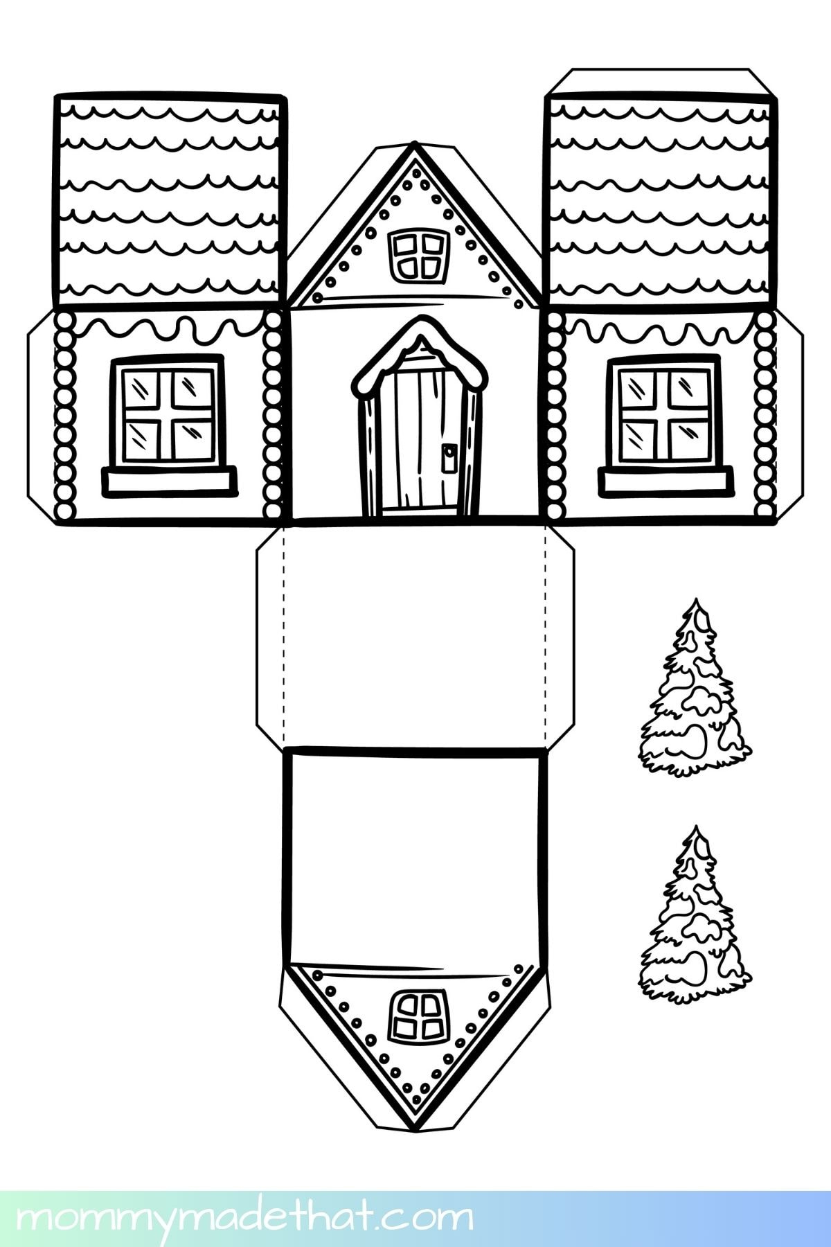 Winter Paper House Templates (Free Printables) inside Christmas House Template Printable
