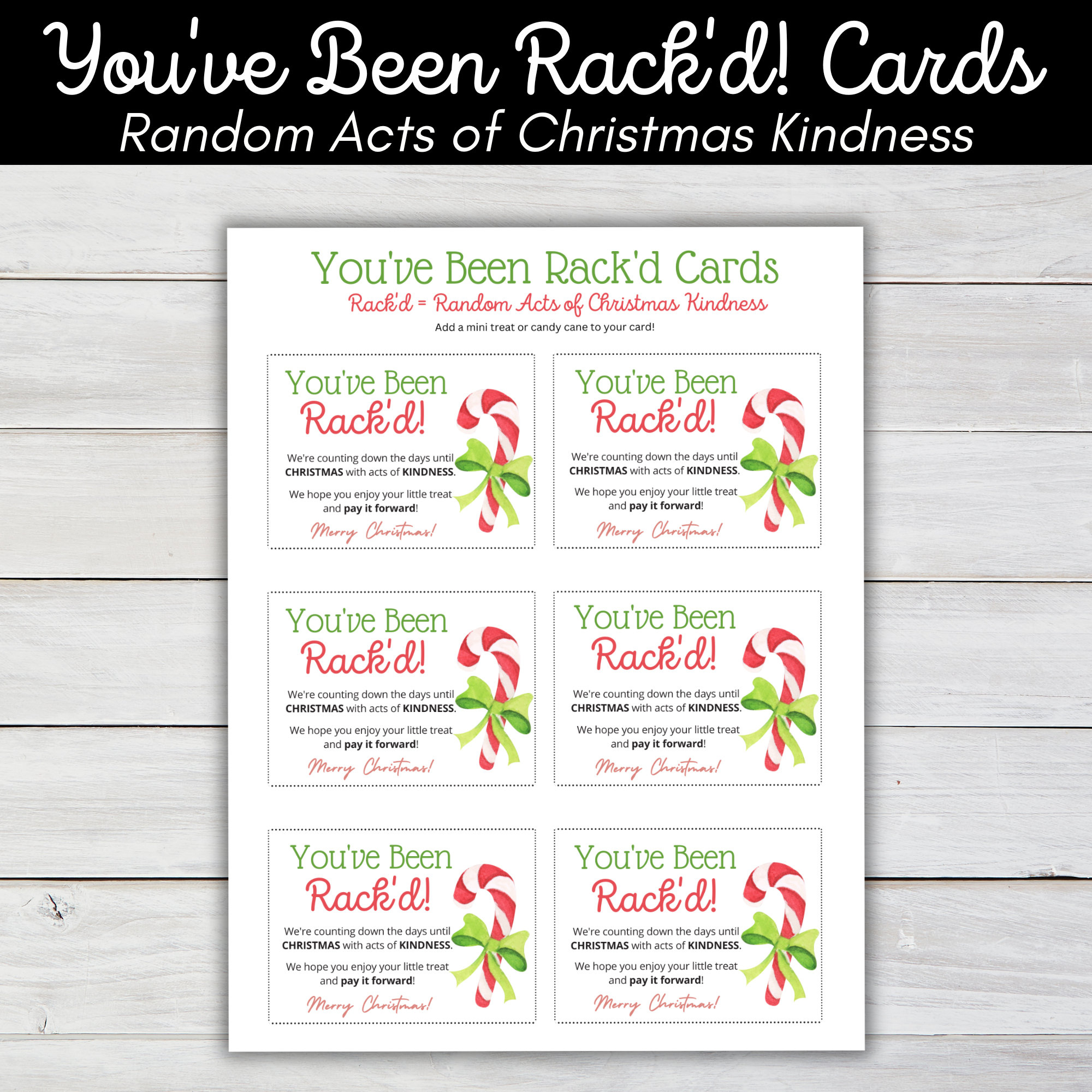You&amp;#039;Ve Been Rack&amp;#039;D Printable Cards, Random Acts Of Christmas with regard to Christmas Random Acts of Kindness Printable