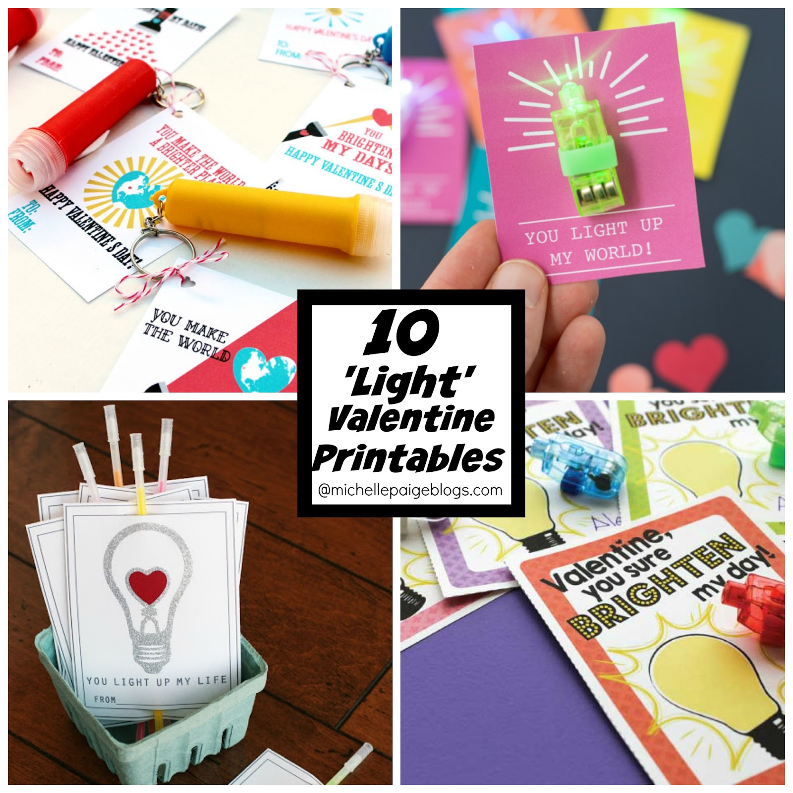 10 Free Printable Light Valentines | Michelle Paige Blogs pertaining to You Light Up My Life Valentine Free Printable