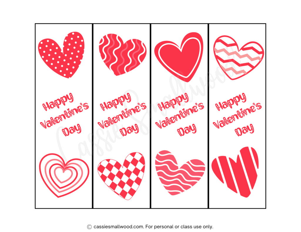 100 Ridiculously Cute Free Printable Valentine Bookmarks - Cassie throughout Printable Valentine Bookmarks