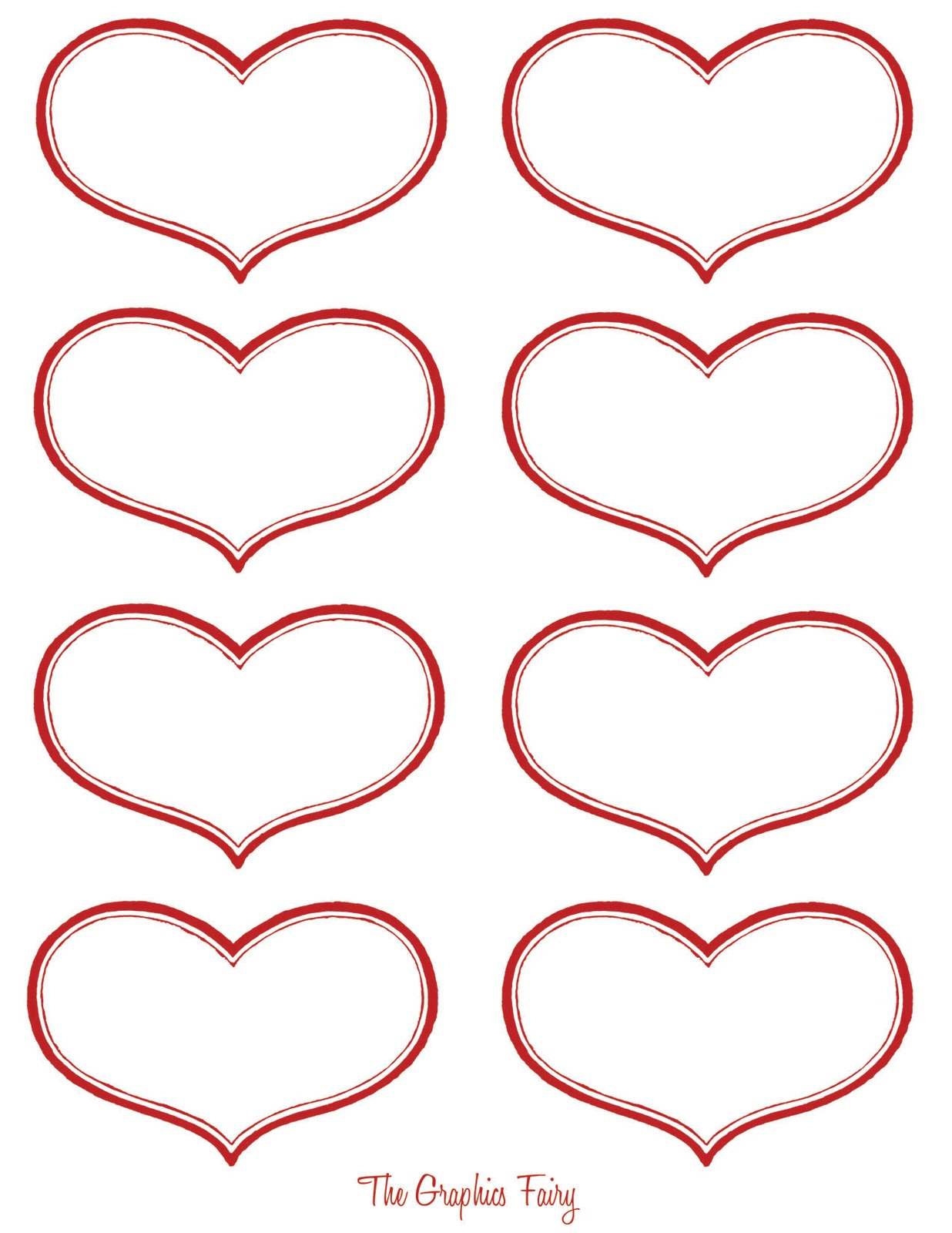 14 Printable Valentine Heart Images! - The Graphics Fairy throughout Free Printable Valentine Hearts