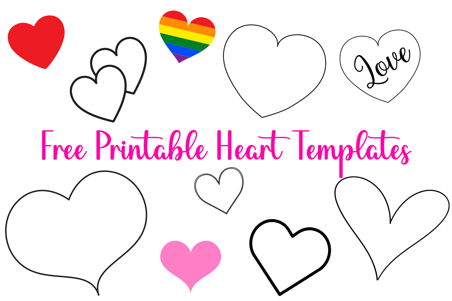 25 Free Printable Heart Templates (Small To Large Sizes) - Cassie intended for Free Printable Valentine Stencils