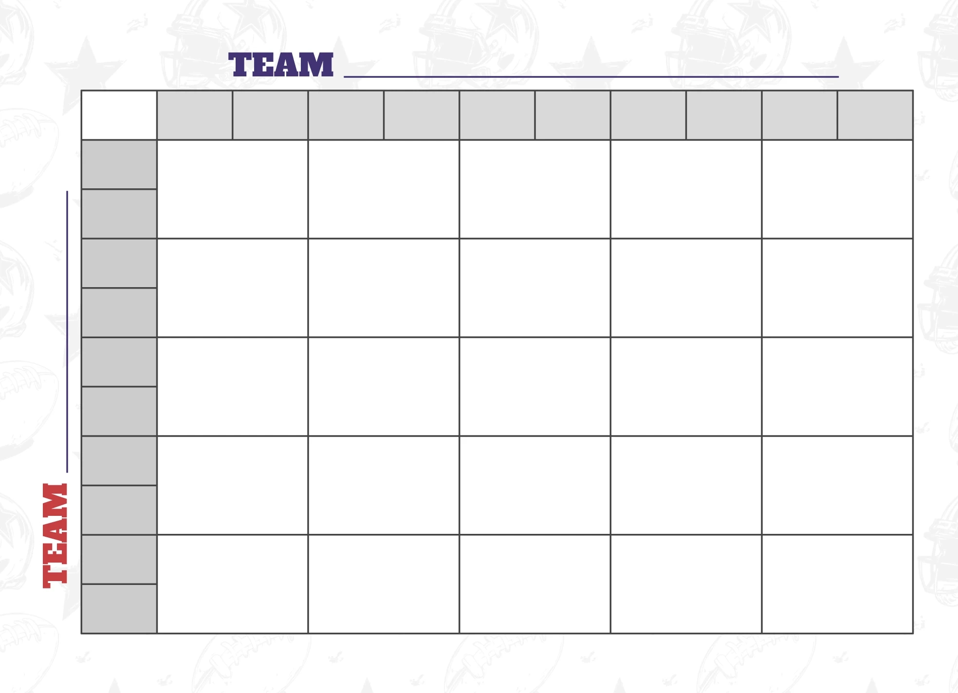 25 Square Football Grid Free Google Docs Template - Gdoc.io in Printable 25 Square Super Bowl Board