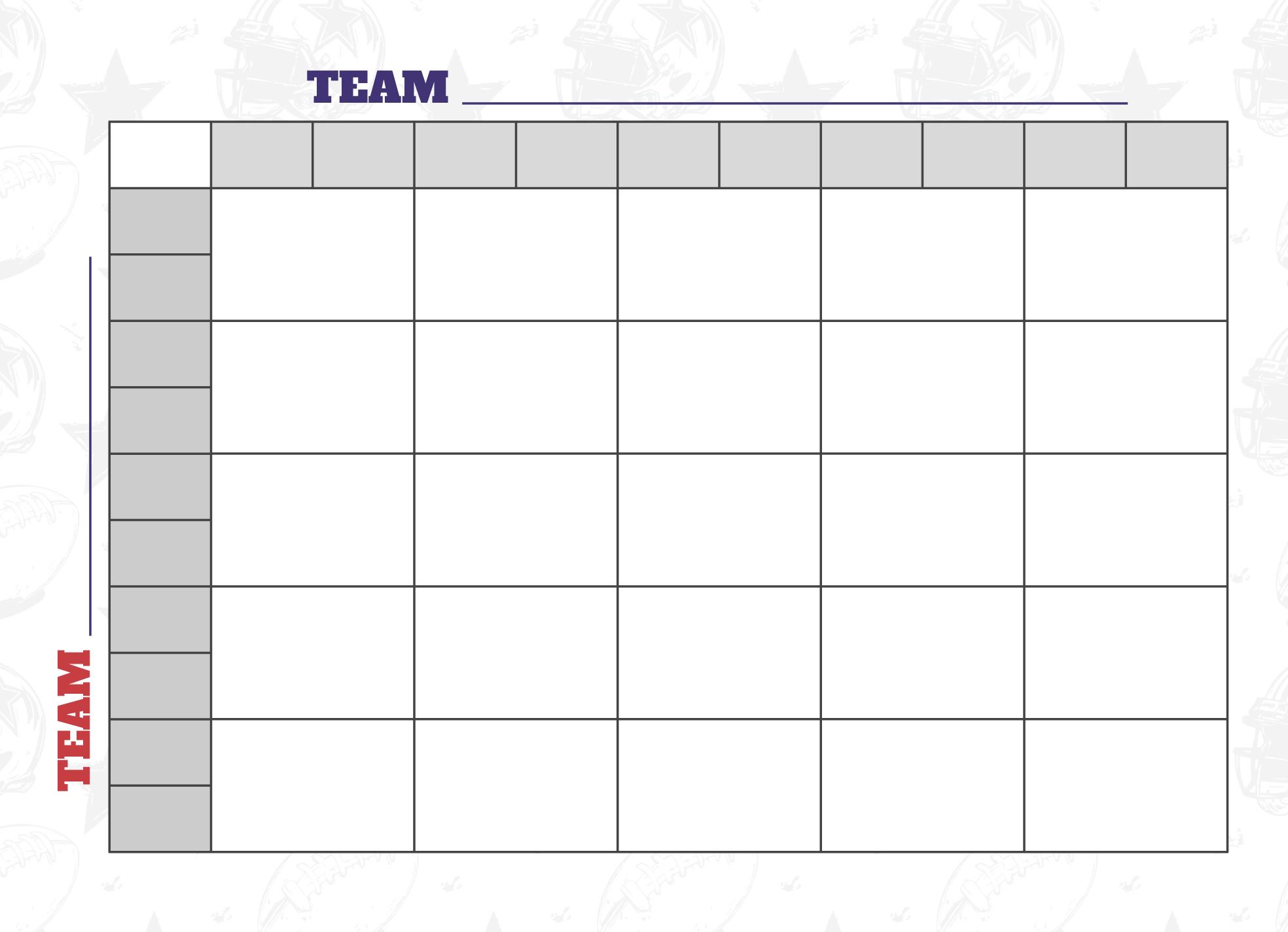 25 Square Football Grid Free Google Docs Template - Gdoc.io with regard to Full Page Printable Super Bowl Squares
