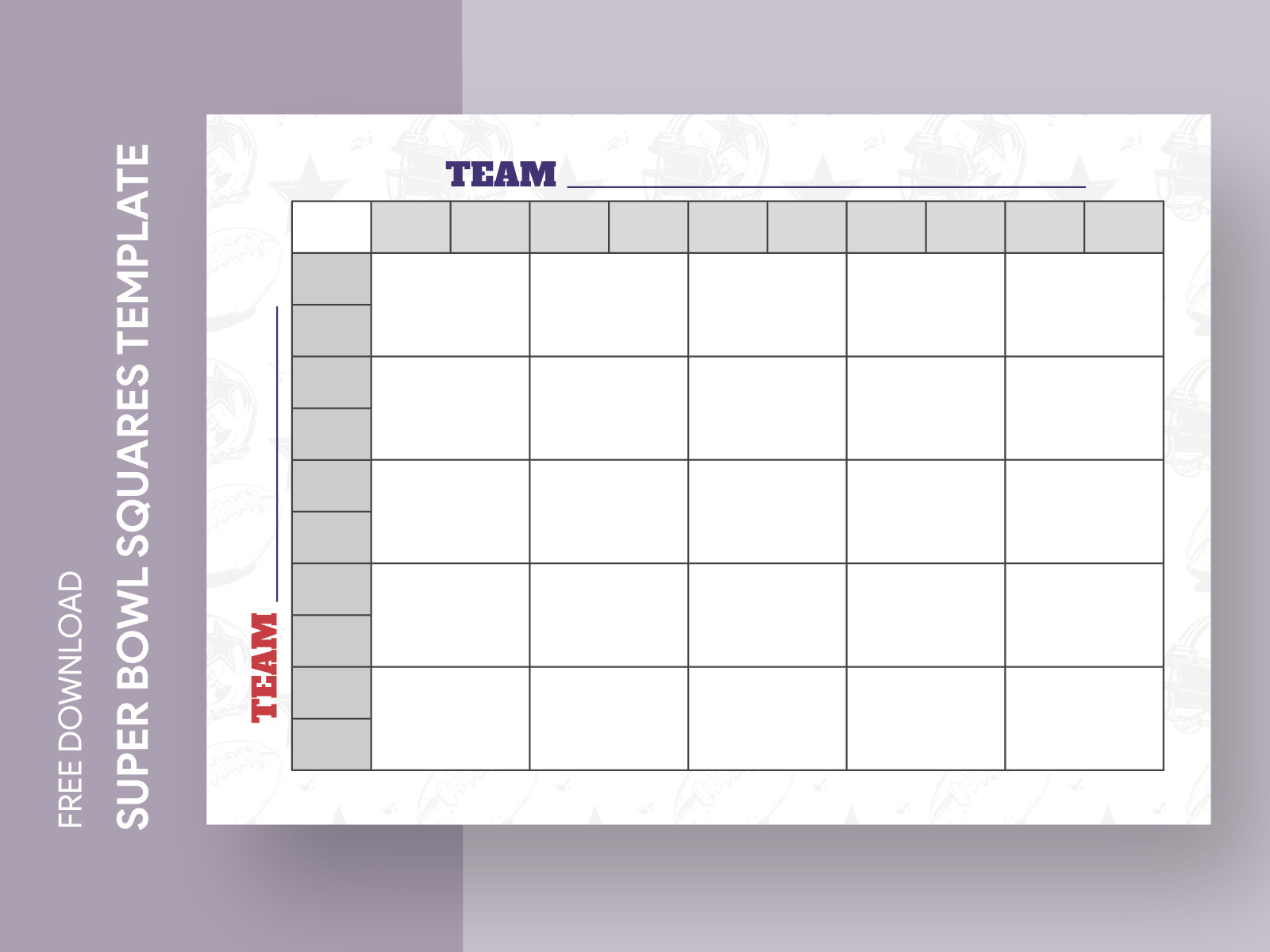 25 Square Football Gridgdoc On Dribbble for Free Printable Super Bowl 25 Squares Template