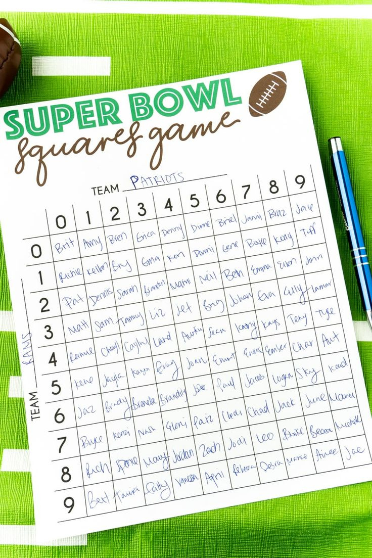 26 Best Super Bowl Party Games For Football Fans inside Super Bowl Party Betting Games Printable