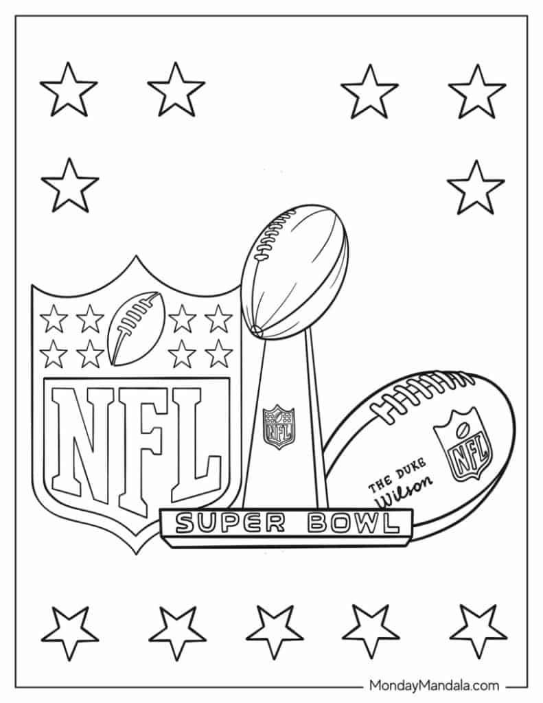 42 Football Coloring Pages (Free Pdf Printables) pertaining to Super Bowl Coloring Sheets Printable