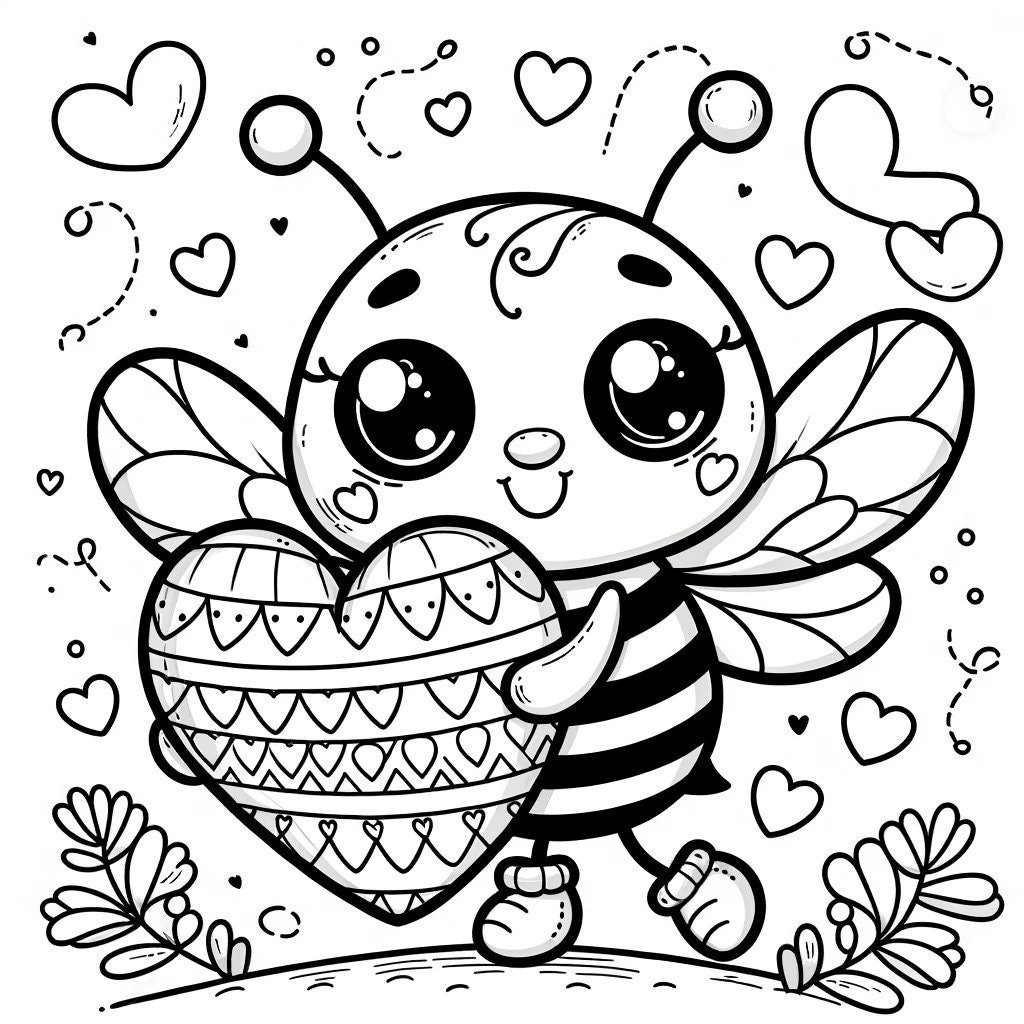 5 Valentines Day Coloring Pages, 5 Cute Love Coloring Pages, Cute for Cute Valentine Coloring Pages Printable