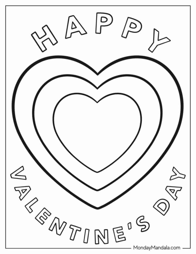 60 Heart Coloring Pages (Free Pdf Printables) pertaining to Printable Valentine Hearts To Color