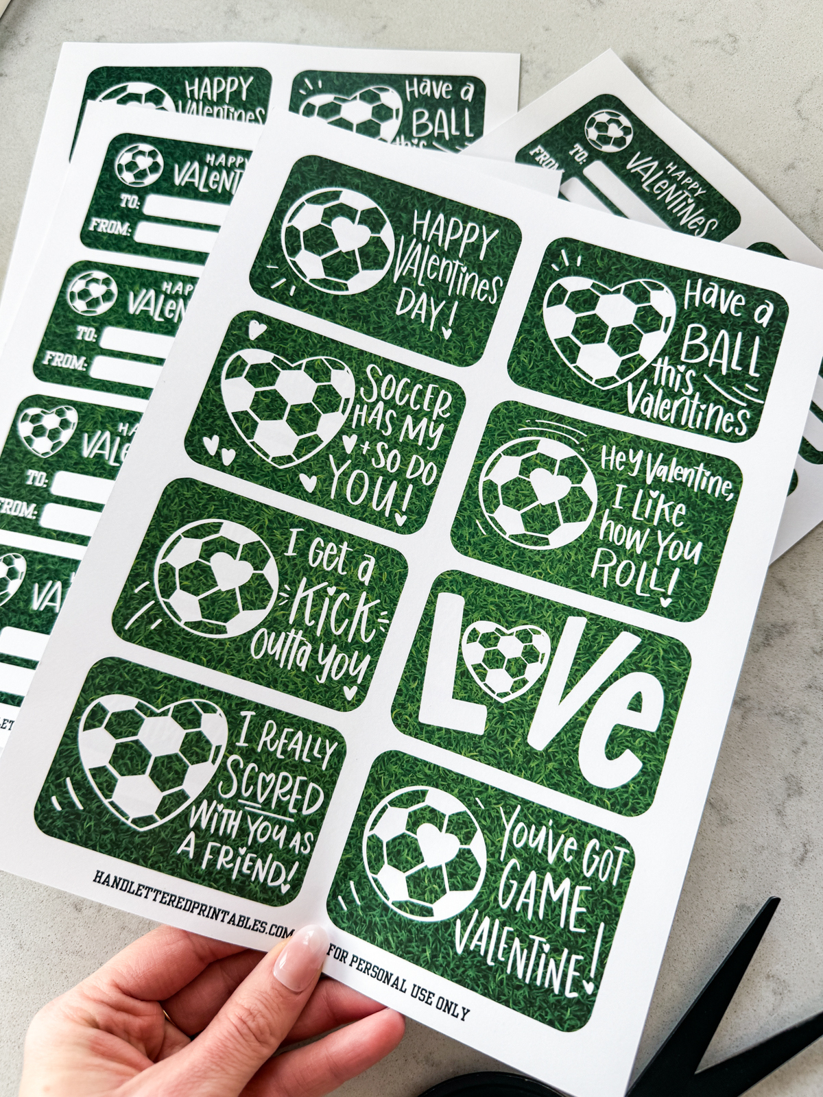 8 Soccer Valentines Day Cards Free Printable - Hand Lettered pertaining to Free Printable Soccer Valentines