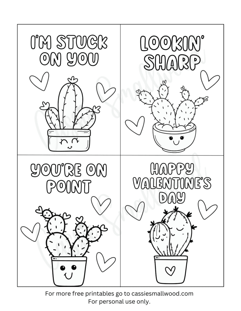 93 Cutest Printable Valentine&amp;#039;S Day Cards To Color - Cassie Smallwood in Free Printable Valentines Black and White