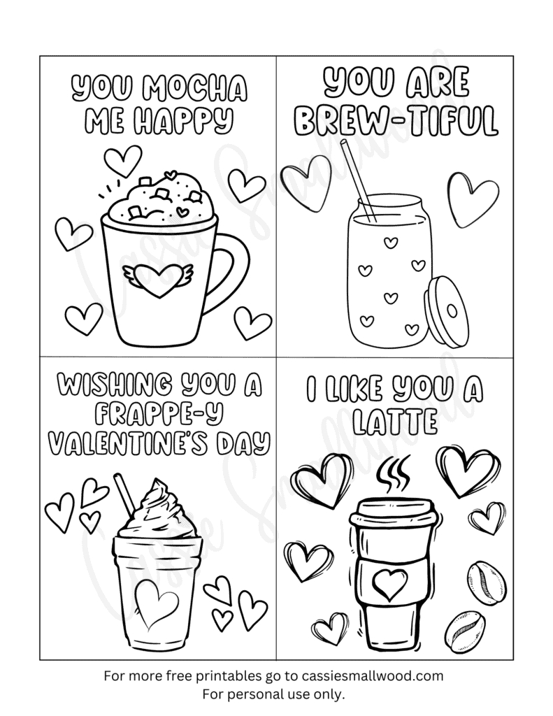 93 Cutest Printable Valentine'S Day Cards To Color - Cassie Smallwood inside Valentines Day Coloring Pages Free Printables