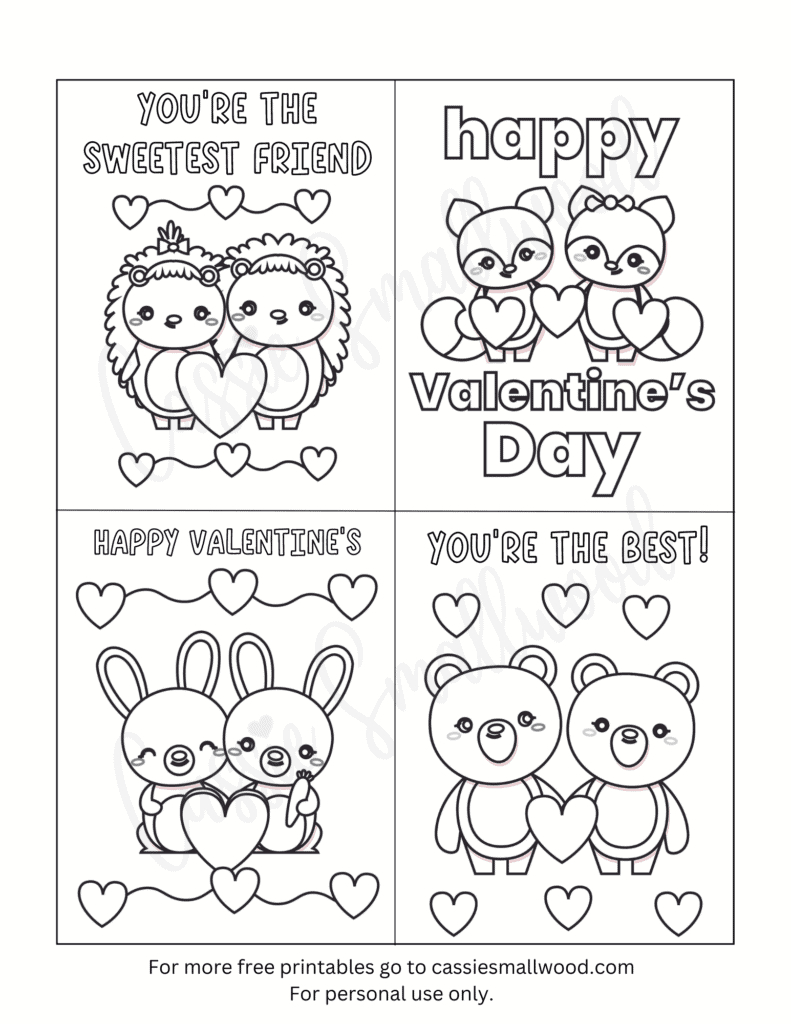 93 Cutest Printable Valentine'S Day Cards To Color - Cassie Smallwood inside Valentines Day Pictures Printable