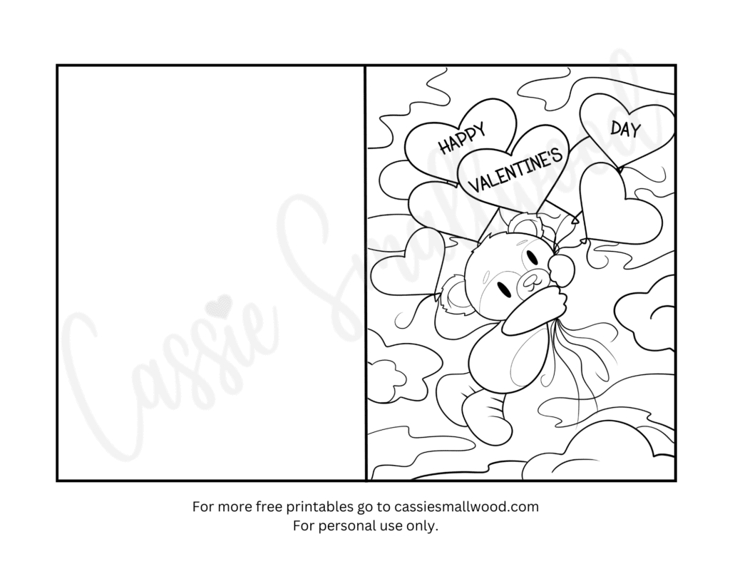 93 Cutest Printable Valentine&amp;#039;S Day Cards To Color - Cassie Smallwood regarding Foldable Coloring Printable Valentine Cards
