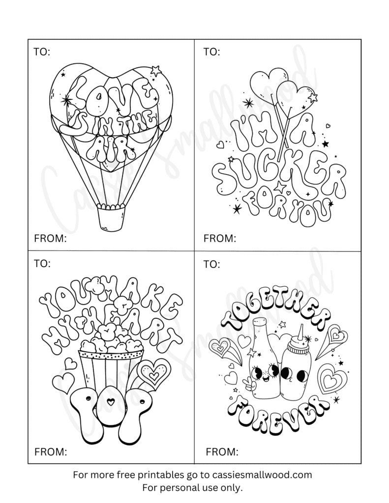 93 Cutest Printable Valentine&amp;#039;S Day Cards To Color - Cassie Smallwood within Valentines Day Coloring Cards Printable