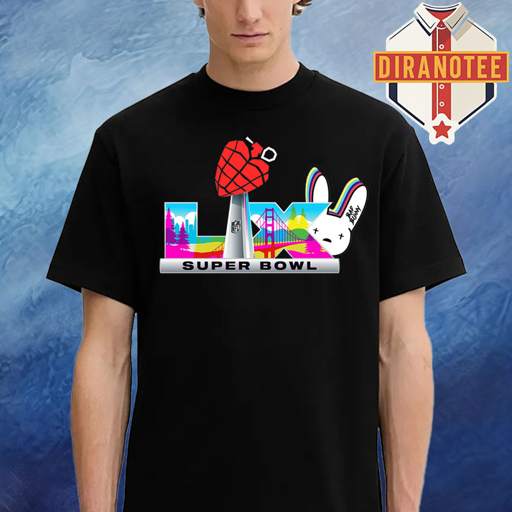 Bad Bunny X Green Day X Super Bowl Lx 2026 Logo Nfl Unisex T-Shirt throughout Printable Super Bowl 2026 Logo