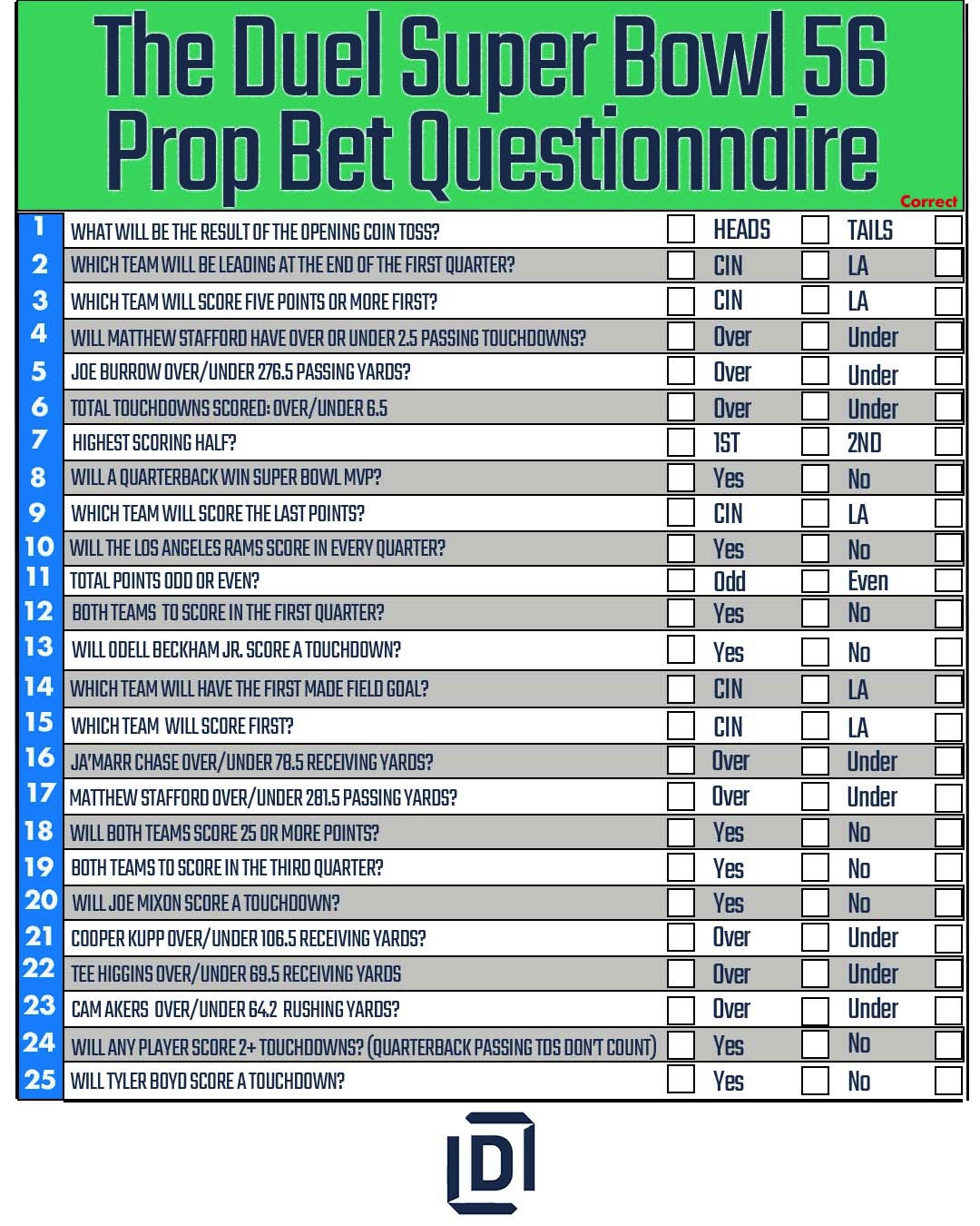 Best Printable Super Bowl Prop Bet Sheet 2022 For Your Super Bowl intended for Super Bowl Party Betting Games Printable