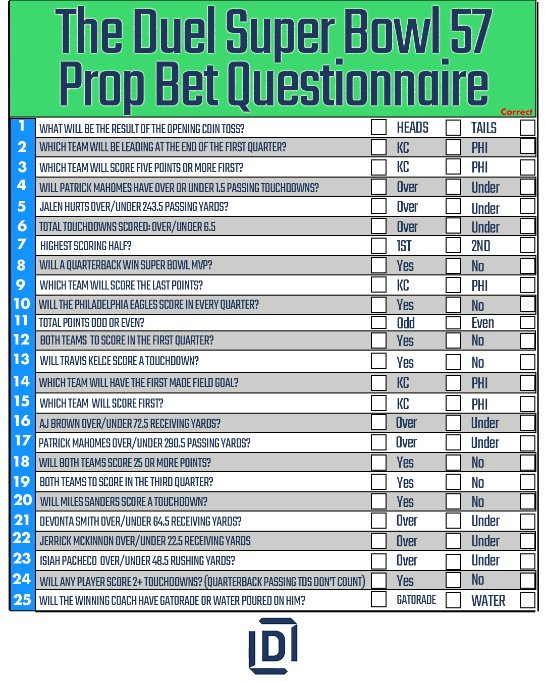 Best Printable Super Bowl Prop Bet Sheet 2023 For Your Super Bowl in Printable Super Bowl Bets