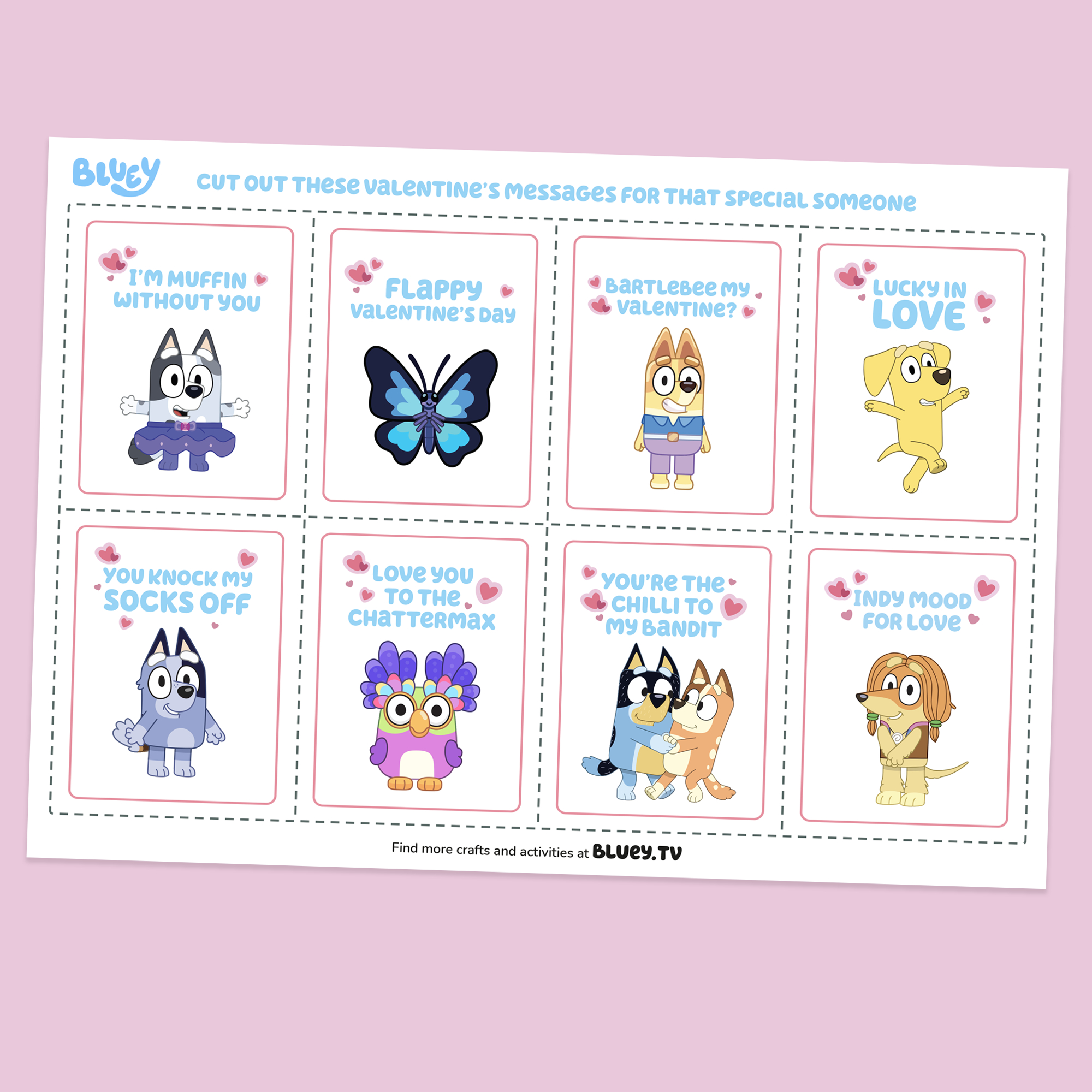Bluey Valentine'S Cards - Bluey Official Website throughout Free Printable Bluey Valentines Cards