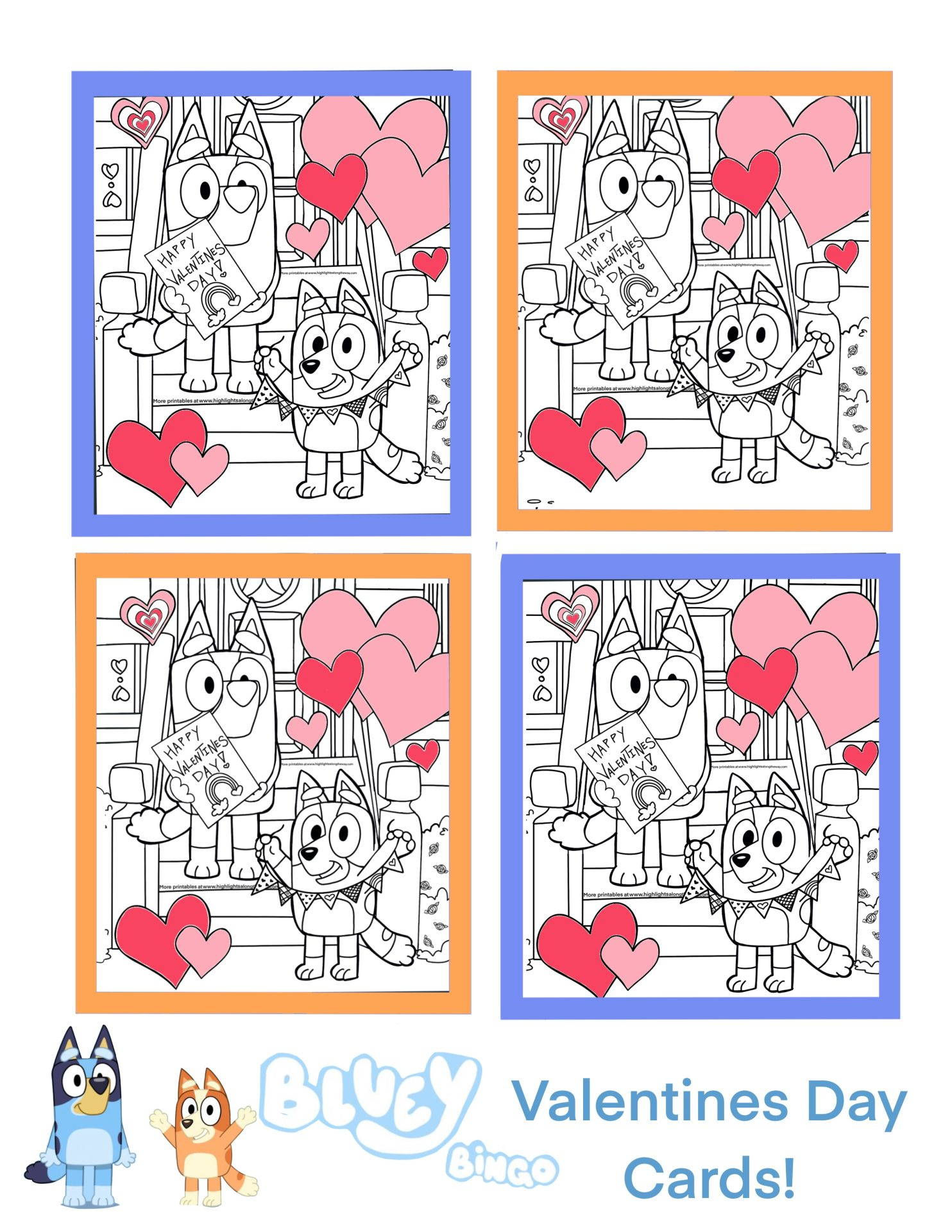 Bluey Valentine'S Day Cards - Instant Download Printables! within Free Printable Bluey Valentines Cards
