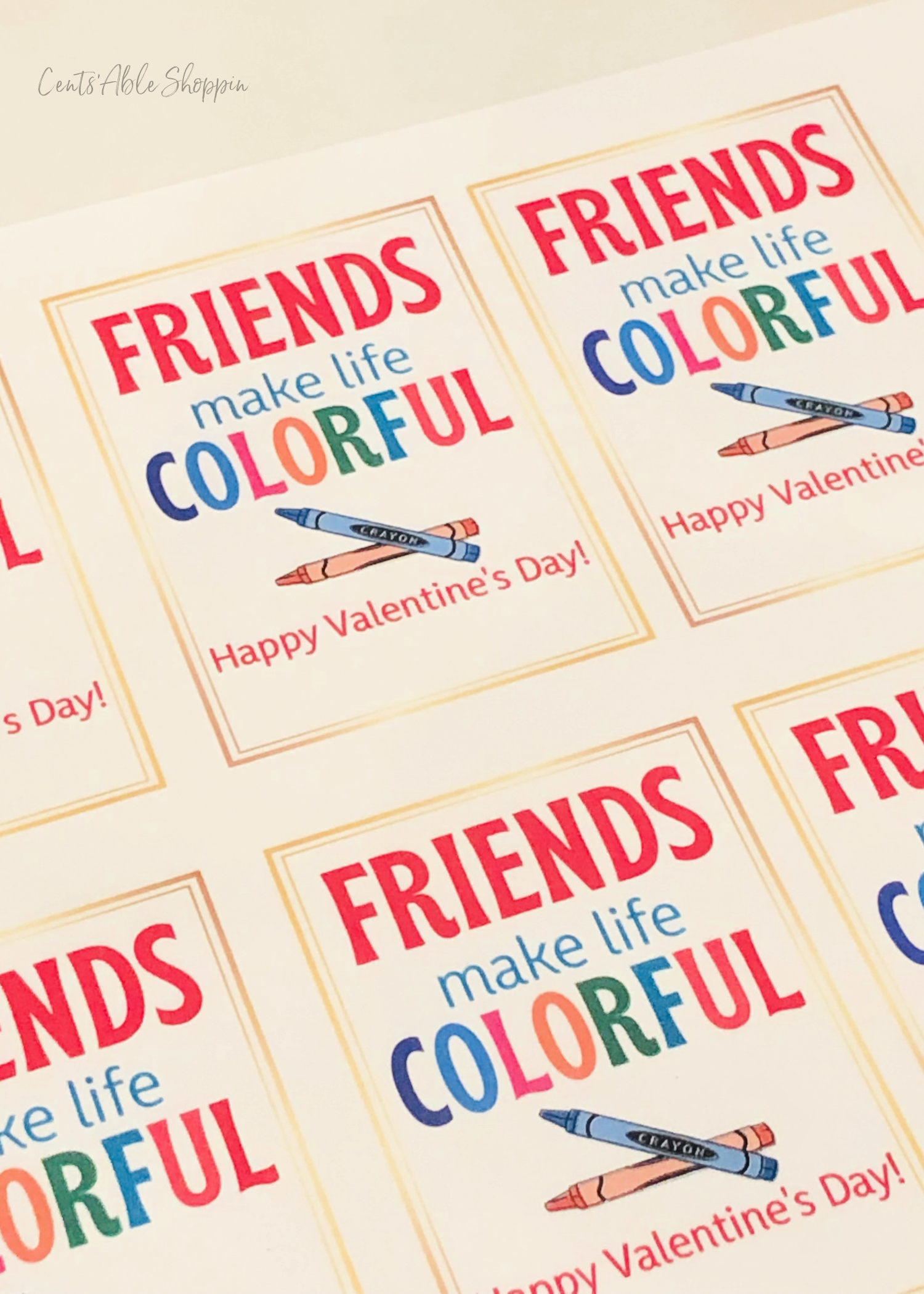 Colorful Crayon Valentine – The Centsable Shoppin inside Free Crayon Valentine Printable