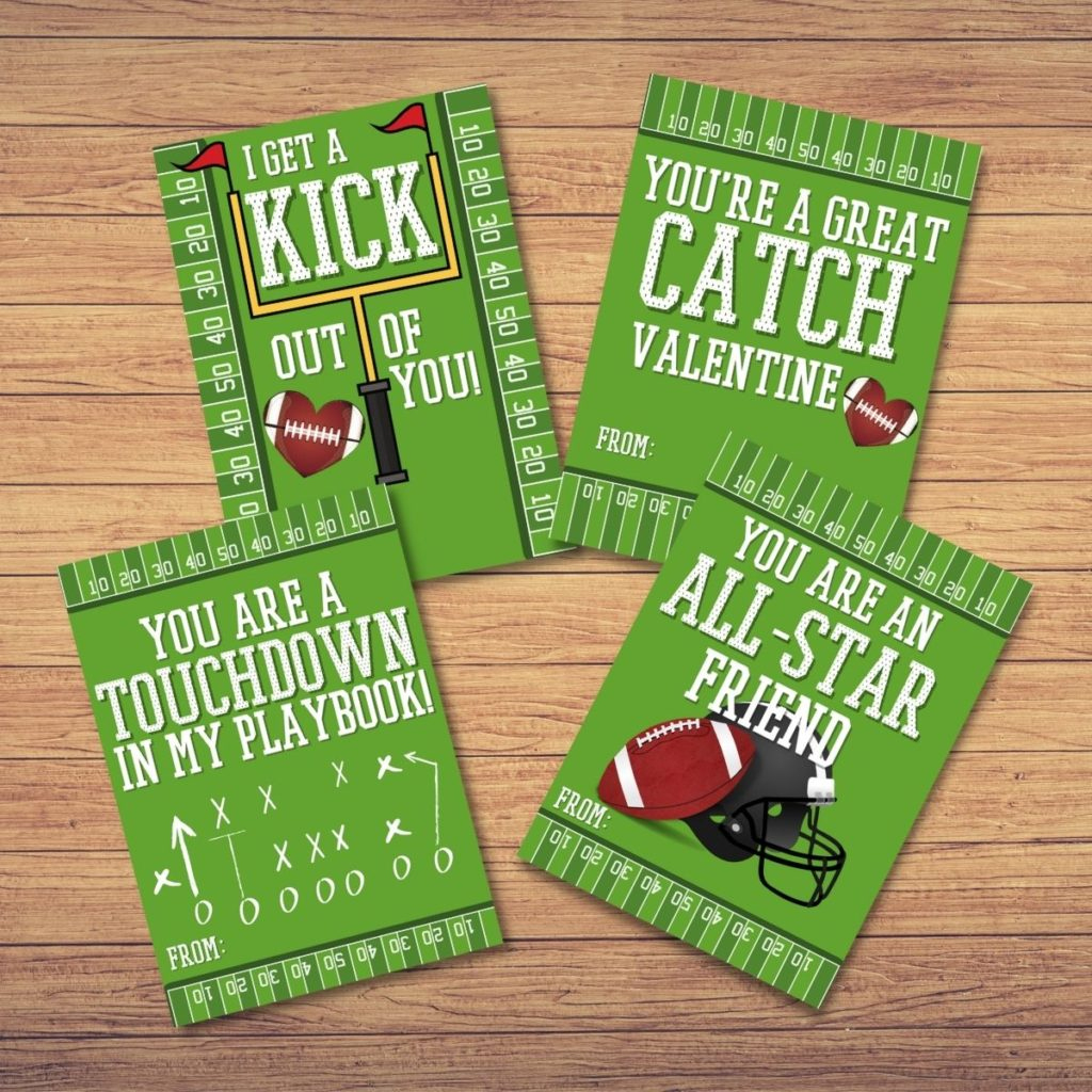 Cool Football Valentine Card Free Printables - Originalmom inside Free Printable Football Valentines