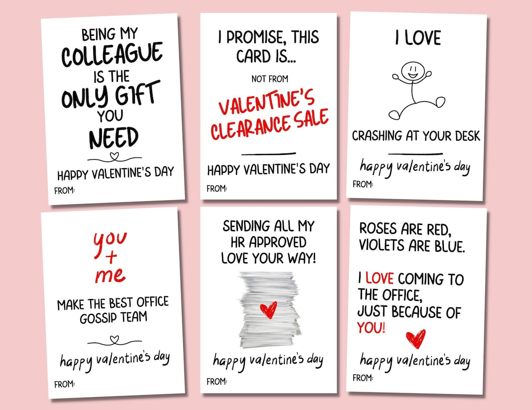 Coworker Valentines Cards, Funny Office Valentines Card/ Gift For pertaining to Printable Valentine Cards For Colleagues
