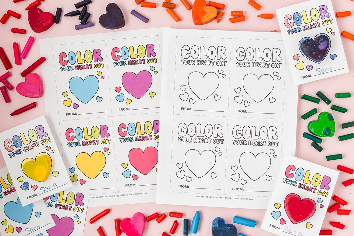 Crayon Heart Valentines (Free Printables) - The Best Ideas For Kids within Free Crayon Valentine Printable