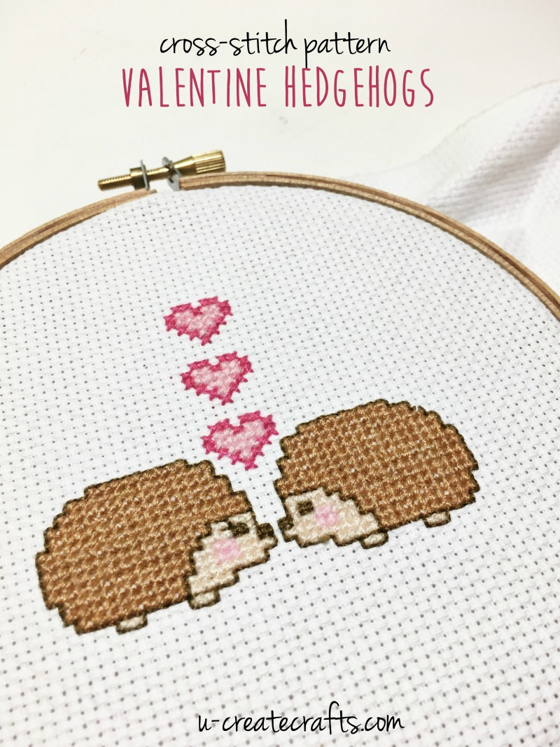 Cross Stitch Pattern - Valentine Hedgehogs with Free Printable Valentine Cross Stitch Patterns