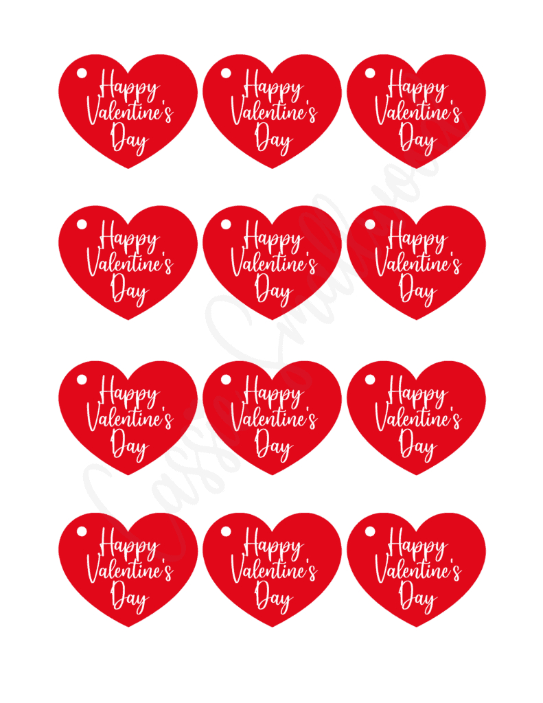 Cute Printable Happy Valentine&amp;#039;S Day Tags - Cassie Smallwood intended for Printable Valentine Labels Free
