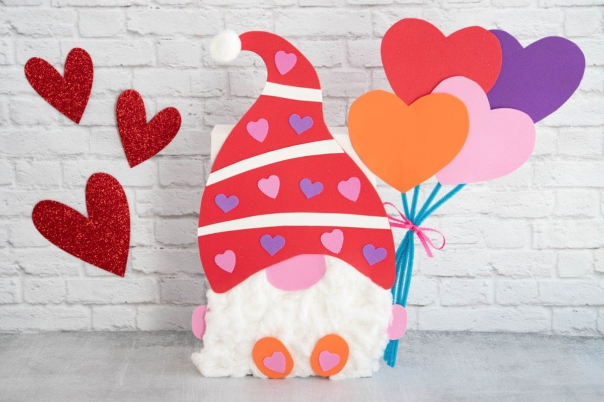 Diy Gnome Valentine Box (With Printable Template) - Fun Money Mom regarding Printable Valentine Gnome Templates