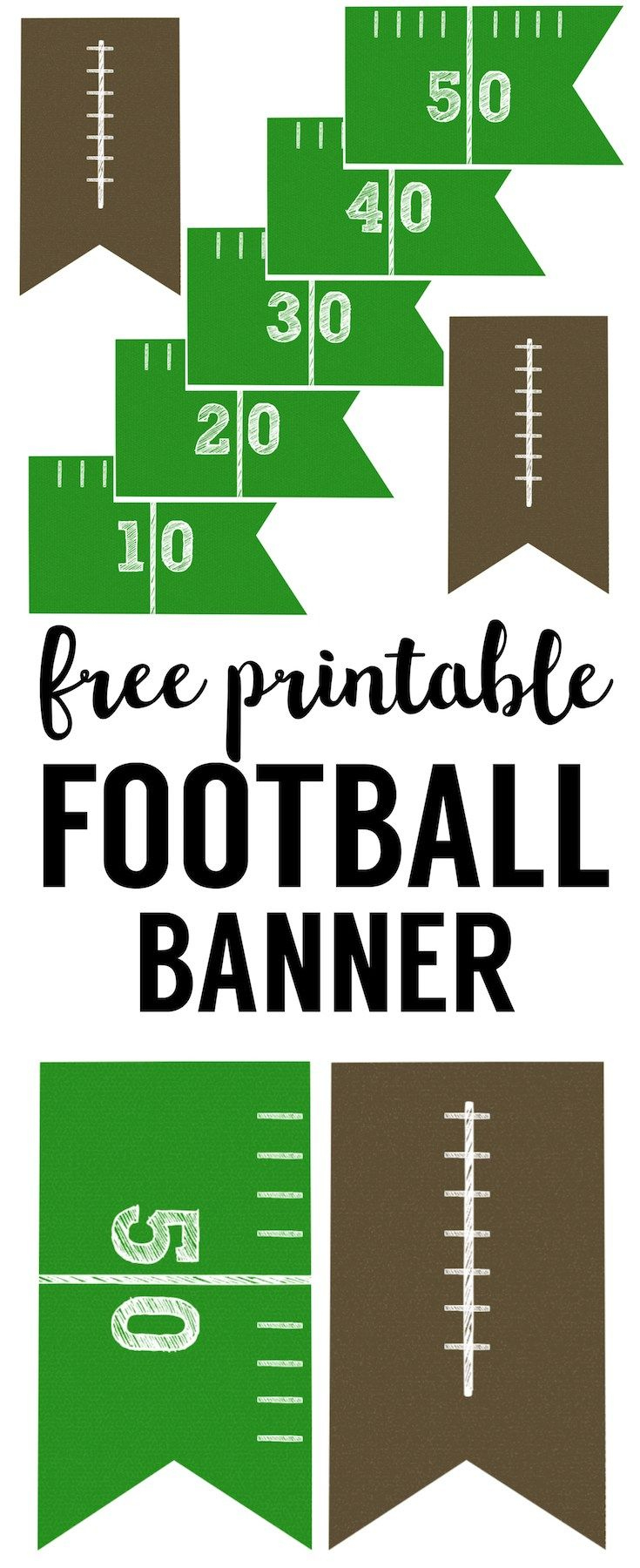 Football Banner Free Printable {Football Party} - Paper Trail Design inside Free Printable Super Bowl Banners