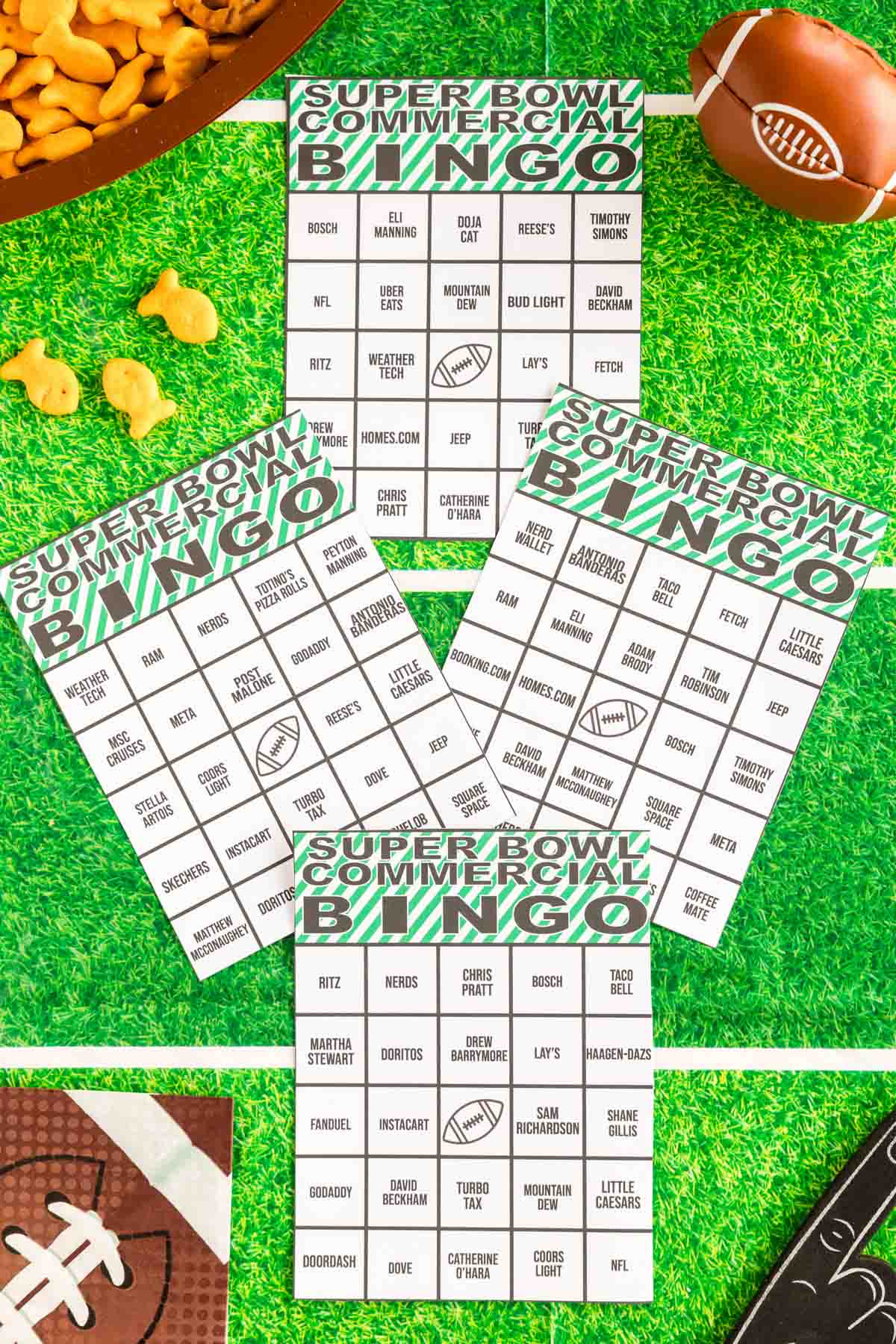 Free 2026 Super Bowl Commercial Bingo Cards - Play Party Plan intended for Printable Super Bowl Bingo