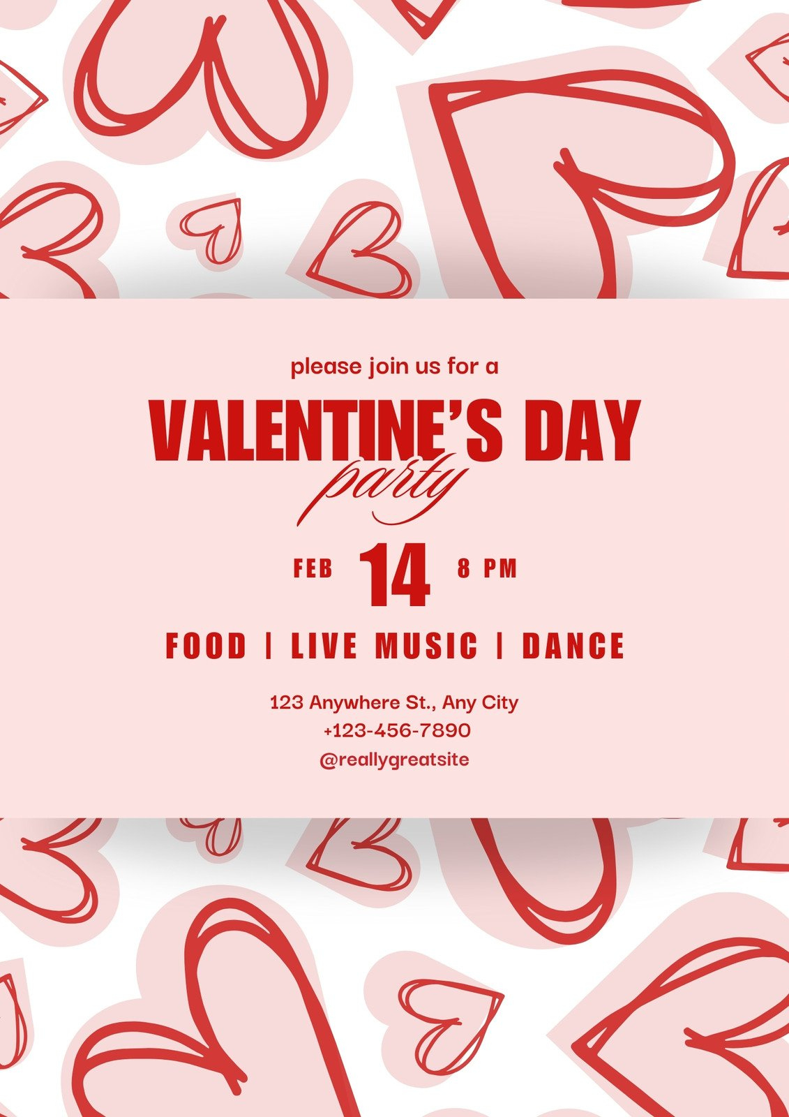 Free And Customizable Valentines Day Templates in Printable Valentine Invitations