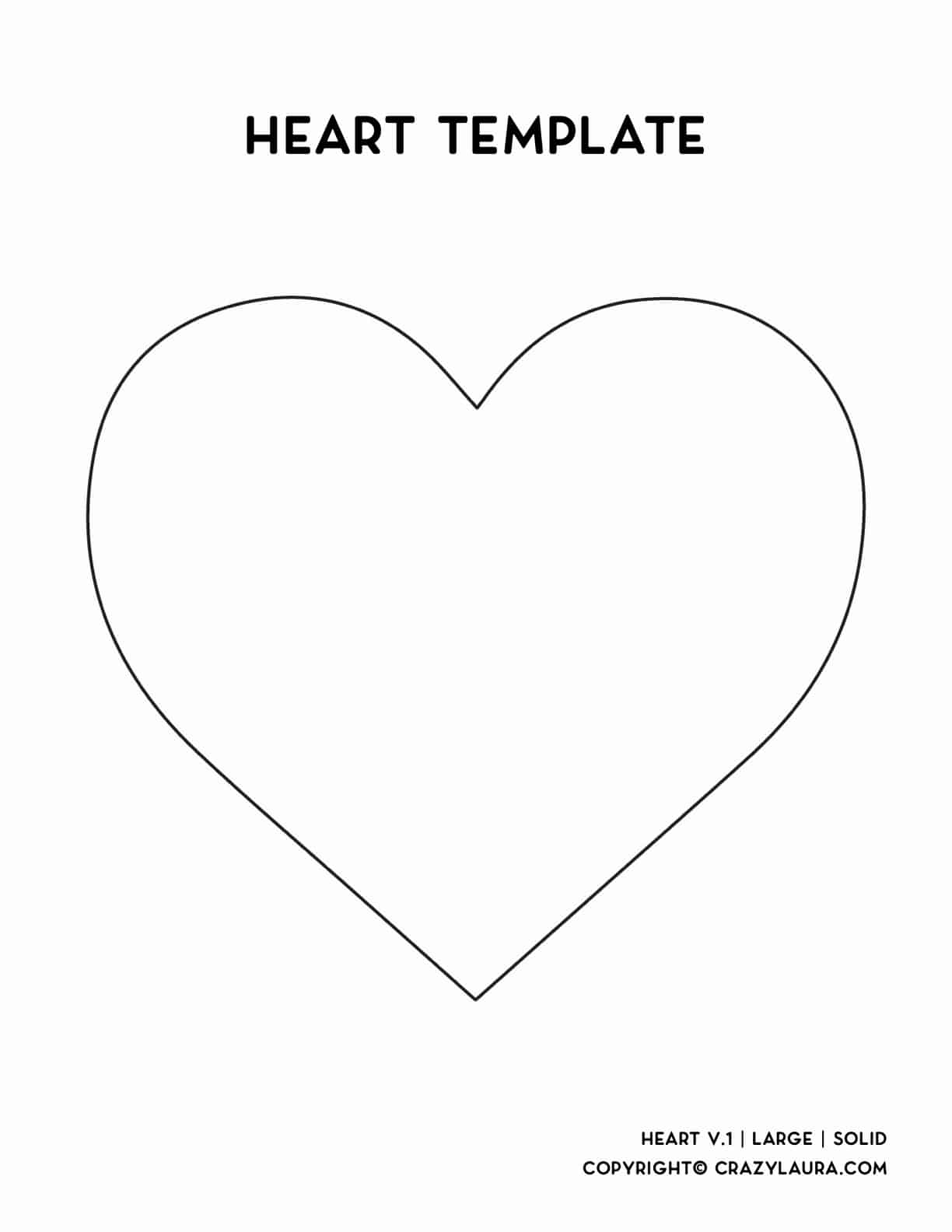 Free Heart Template &amp;amp; Cut Out Stencils For intended for Free Printable Valentine Stencils