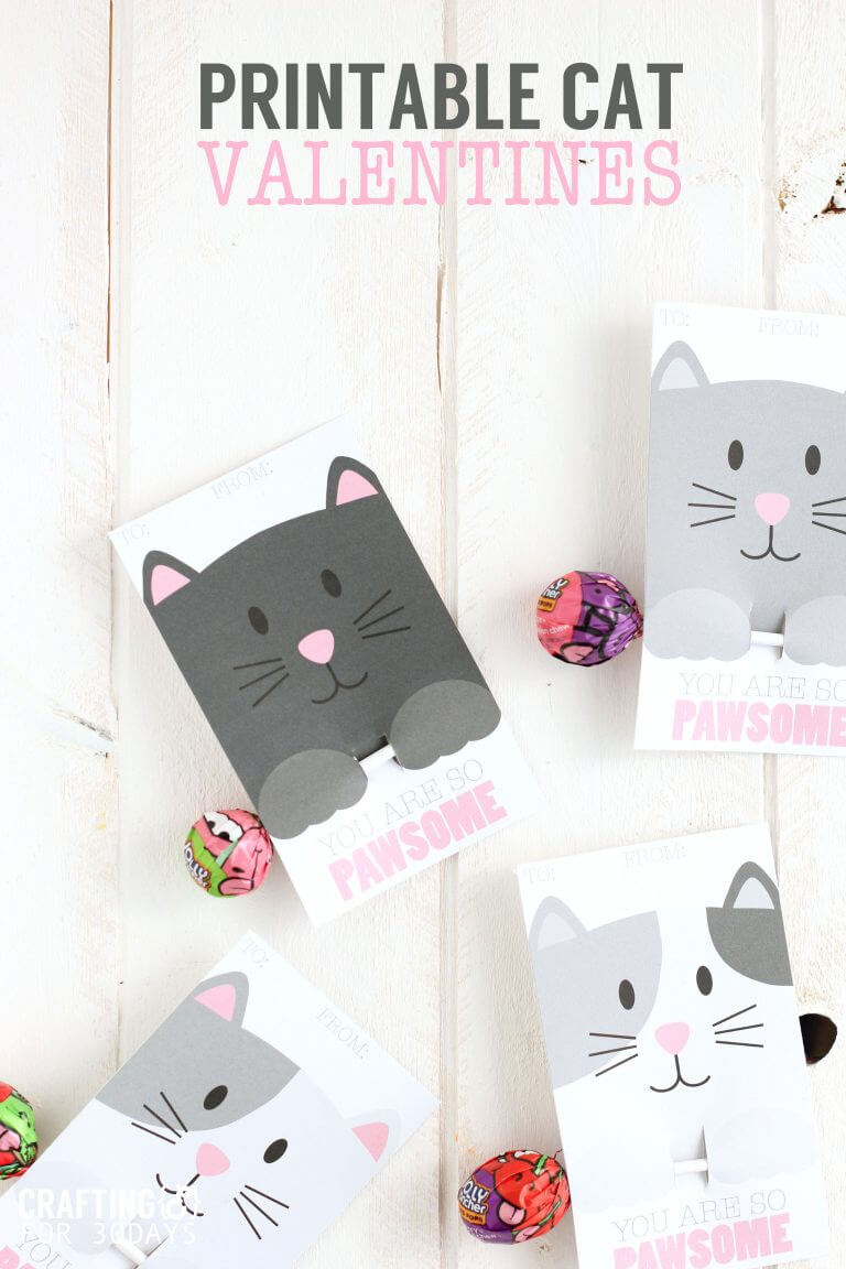 Free Printable Cat Valentine Cards pertaining to Free Printable Cat Valentine Cards