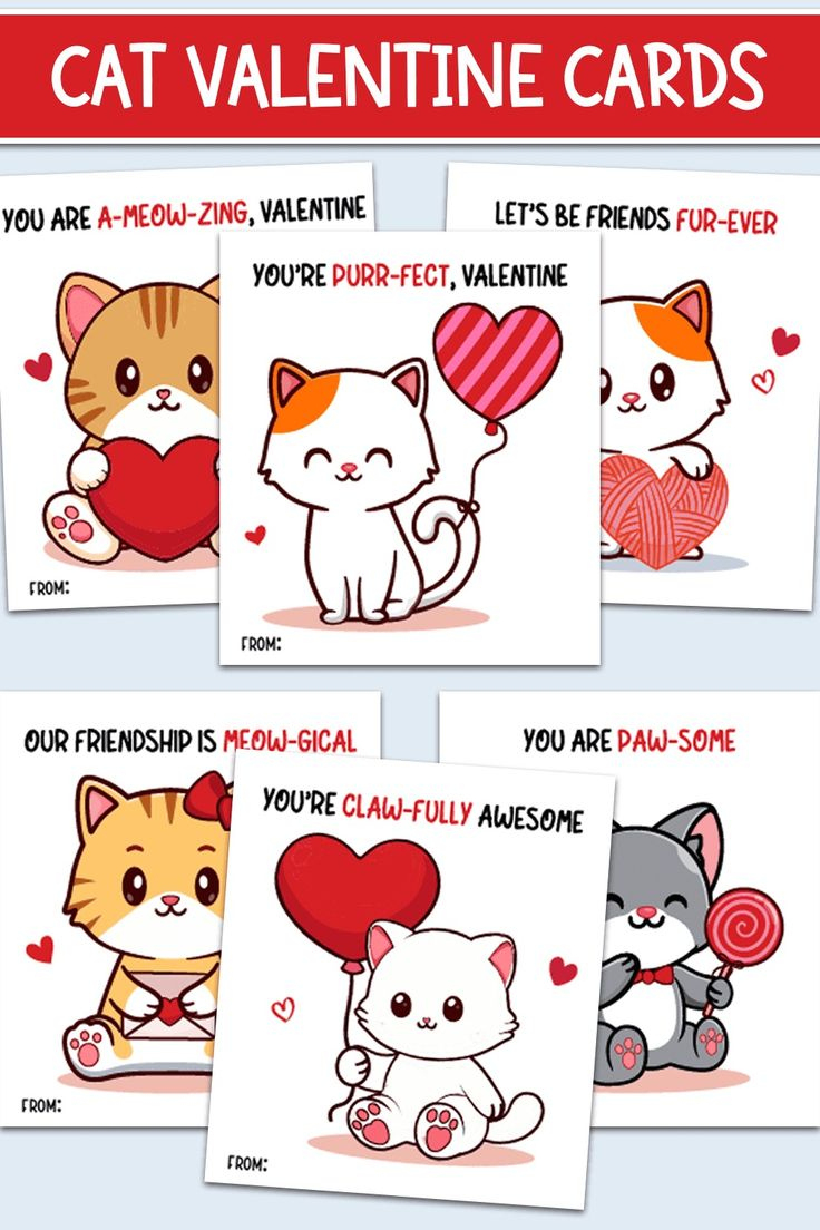 Free Printable Cute Cat Valentine'S Cards inside Free Printable Cat Valentine Cards