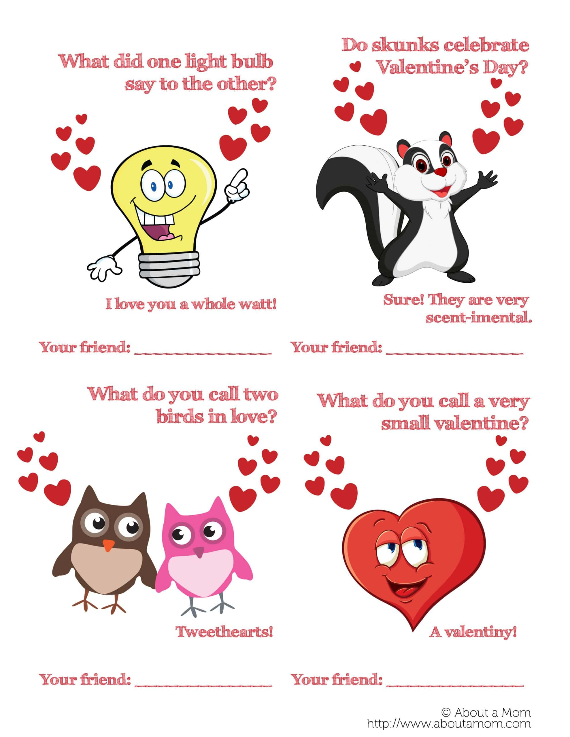 Free Printable Funny Valentine'S Day Cards - About A Mom within Printable Valentine Jokes