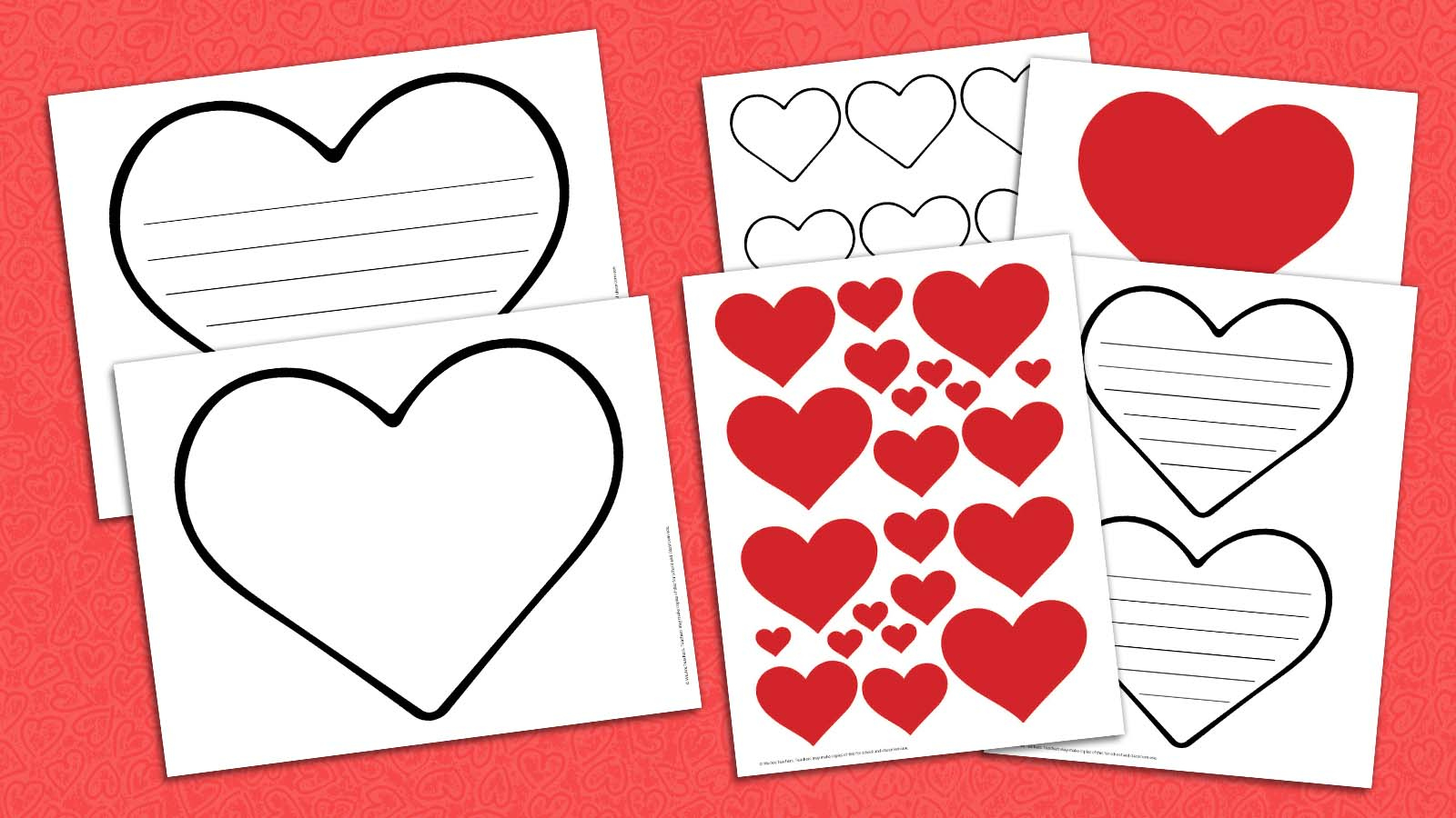 Free Printable Heart Bundle intended for Free Printable Valentine Heart Templates