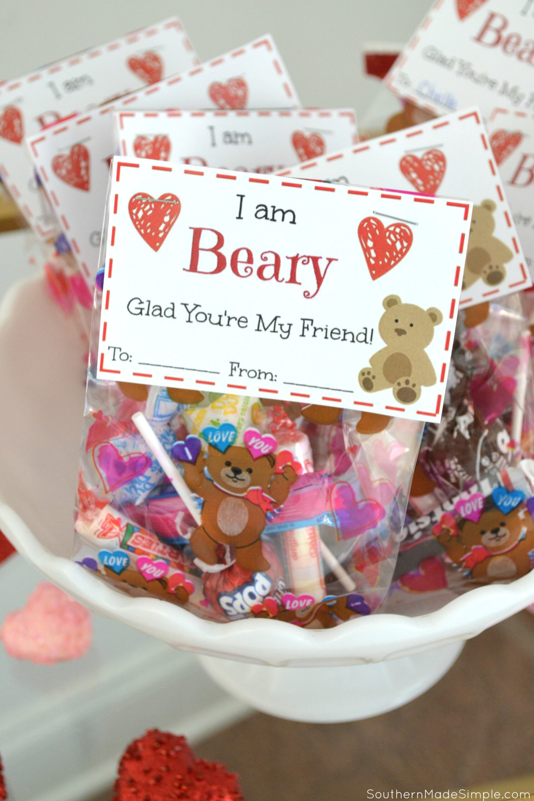 Free Printable: I&amp;#039;M Beary Glad You&amp;#039;Re My Friend Valentine within Gummy Bear Valentine Printable