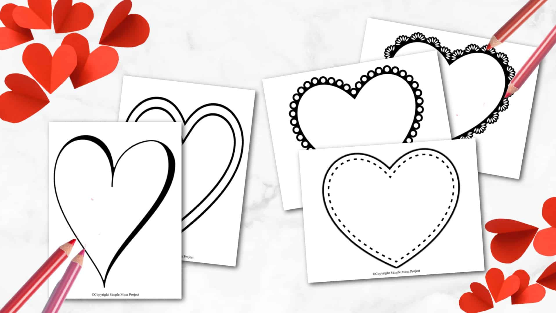 Free Printable Large Heart Shape Templates - Simple Mom Project inside Free Printable Large Valentine Heart