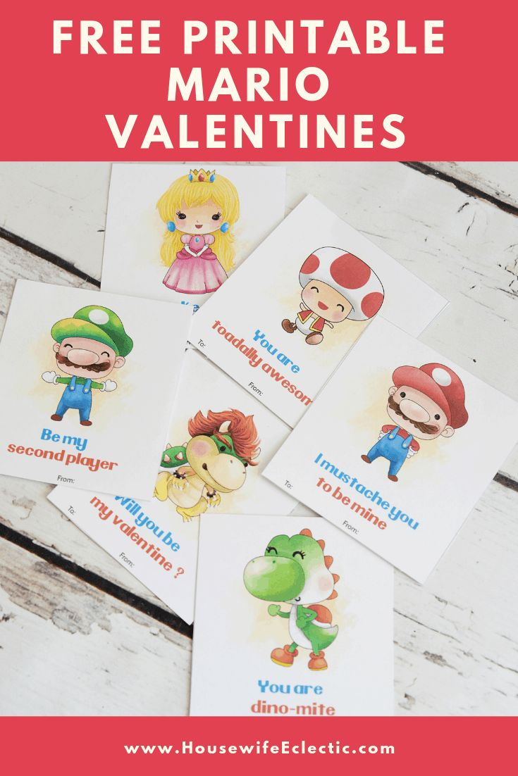 Free Printable Mario Valentines - Housewife Eclectic for Free Printable Mario Valentines