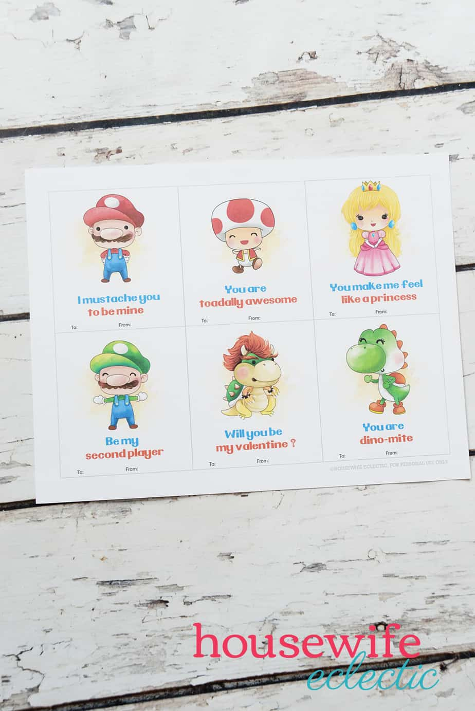 Free Printable Mario Valentines - Housewife Eclectic inside Free Printable Mario Valentines