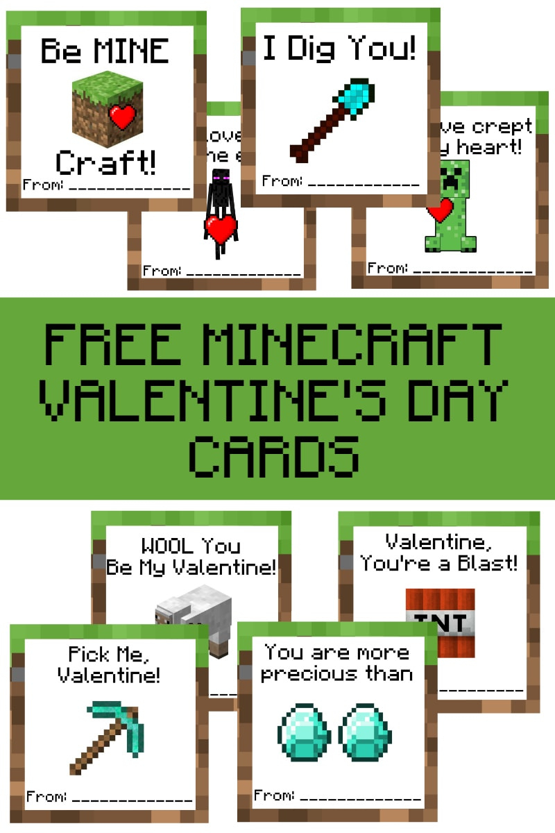 Free Printable Minecraft Valentine'S Day Cards - A Grande Life for Free Printable Minecraft Valentines Day Cards