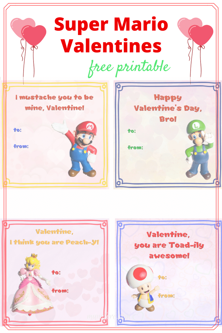 Free Printable Super Mario Valentines For Classroom Exchanges with regard to Free Printable Mario Valentines