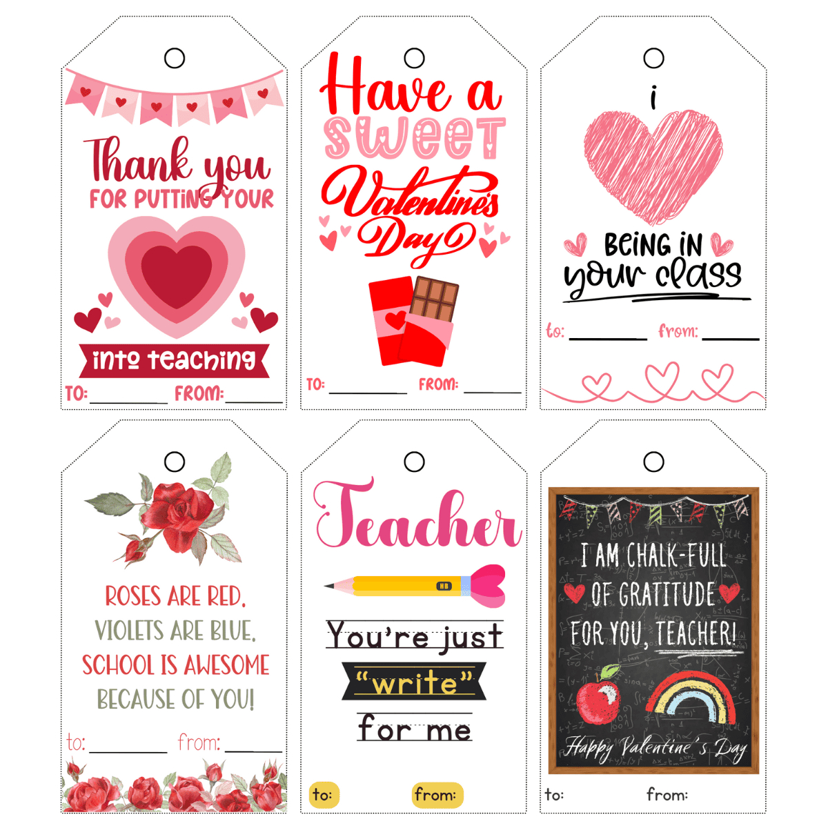 Free Printable Teacher Valentine Tags - Prudent Penny Pincher within Free Printable Teacher Valentine