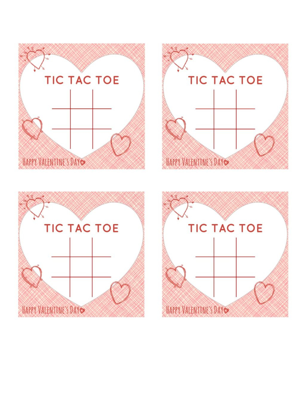 Free Printable Tic Tac Toe Valentines Cards intended for Valentine&amp;amp;#039;s Day Tic Tac Toe Printable