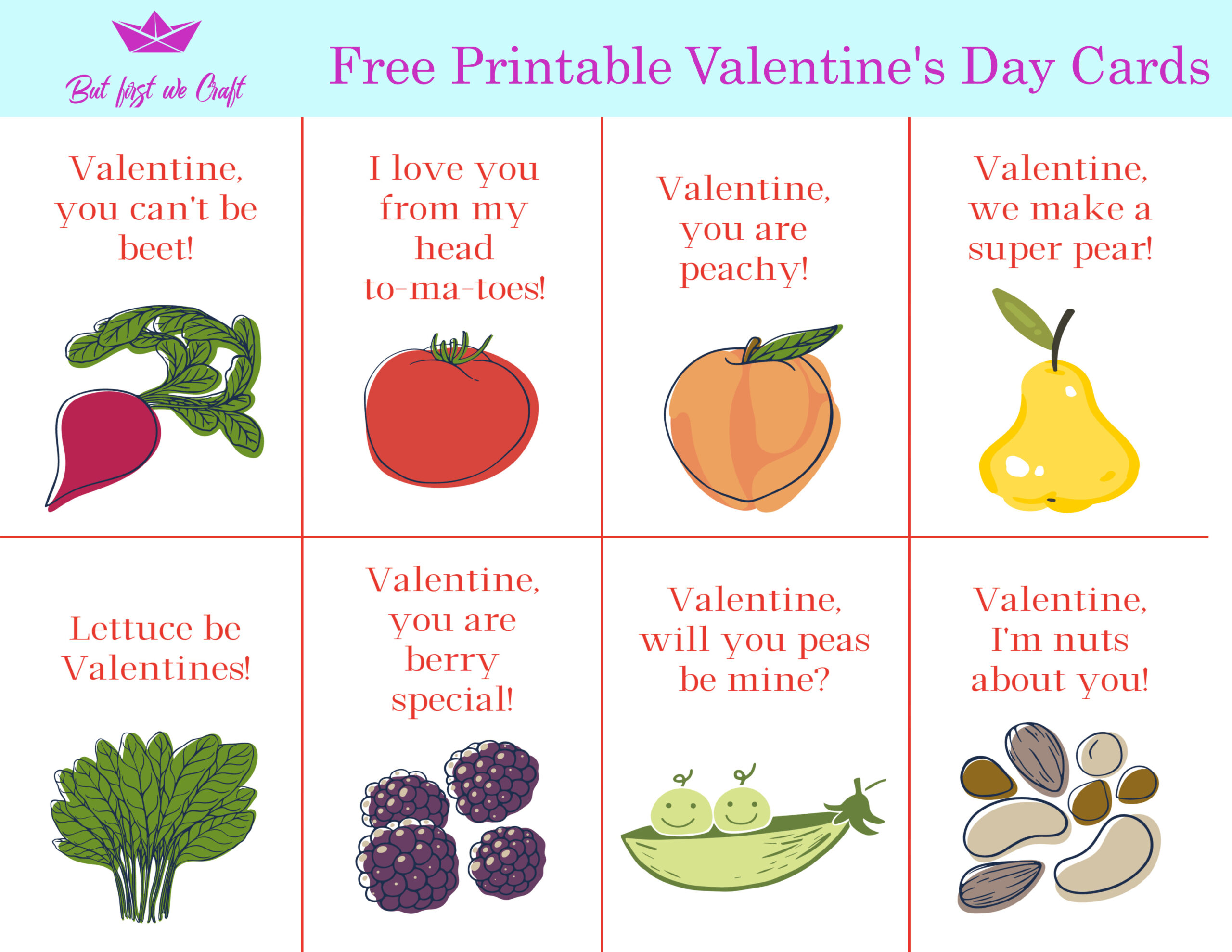 Free Printable Valentine Cards – But First We Craft in Free Printable Valentine Cards For Son