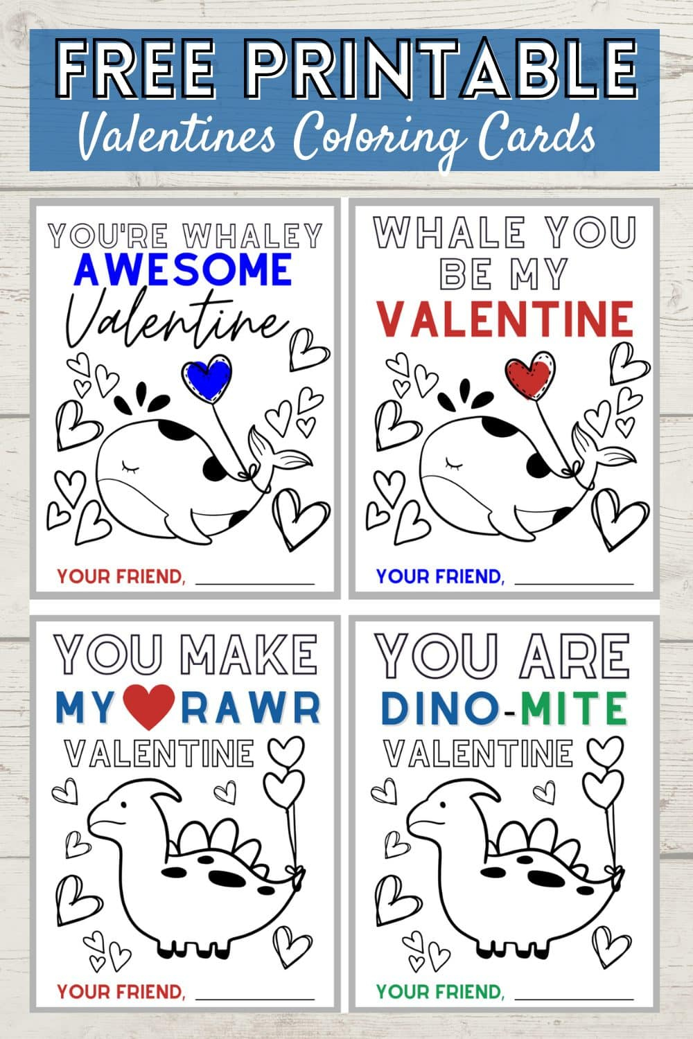 Free Printable Valentine Coloring Cards - The Girl Creative in Free Printable Valentine Coloring Cards