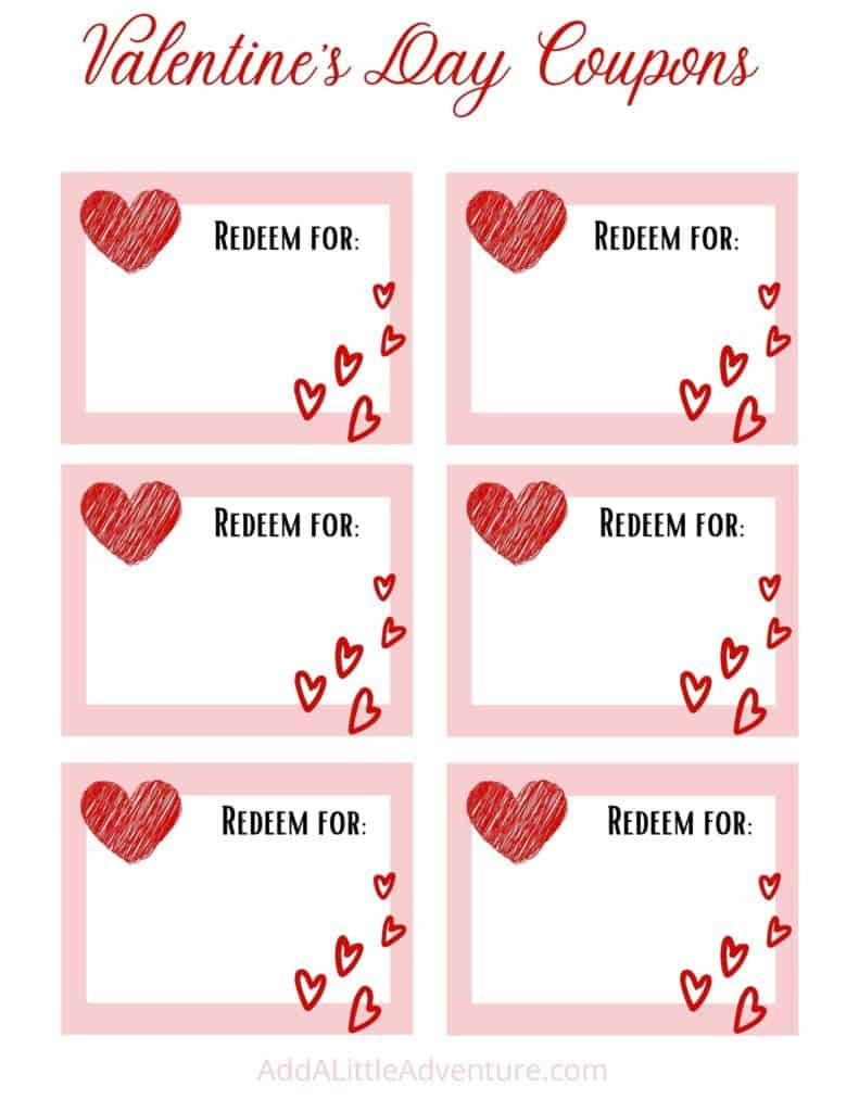 Free Printable Valentine Coupons For Kids And Adults within Free Printable Valentines Coupons